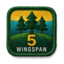 Play five birds in the forest (green) habitat.
